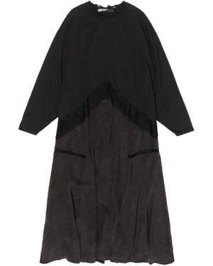 Bimba Y Lola Lace-Trim Panelled Maxi Dress - Black