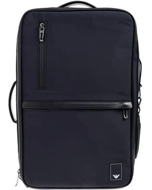 Emporio Armani Logo-Patch Adjustable Backpack - Blue