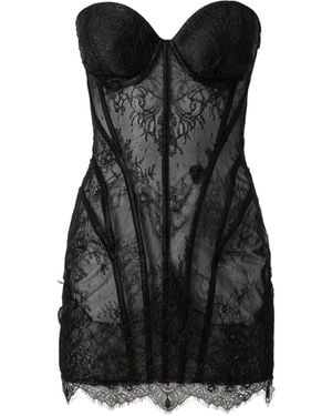 MOOS STUDIO Noir Spell Lace Mini Dress - Black