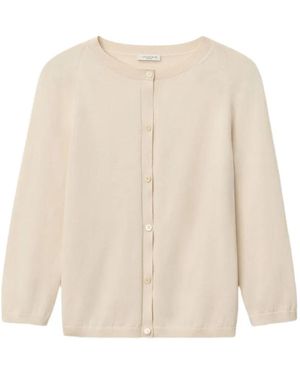 Lafayette 148 New York Cropped Button-Front Cardigan - Natural