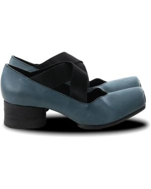 Uma Wang Cross-Strap Court Shoes - Black