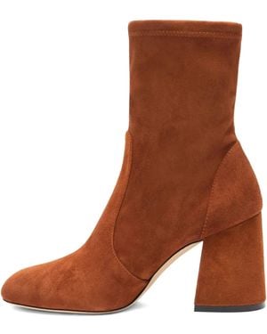 Stuart Weitzman 85Mm Essentialist Stretch Suede Boots - Brown