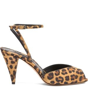 Casadei 80Mm Venus Malesia Leopard-Print Ankle-Strap Sandals - Metallic