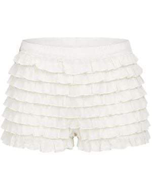 LoveShackFancy Prudence Ruffled Shorts - White
