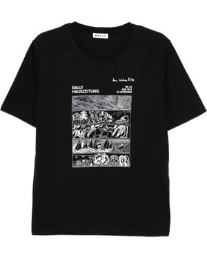 Bally Katoenen T-Shirt Met Grafische Print - Zwart