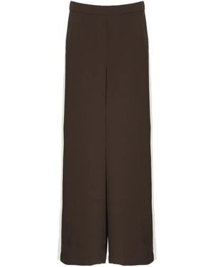 P.A.R.O.S.H. Stripe-Detail Palazzo Pants - Brown