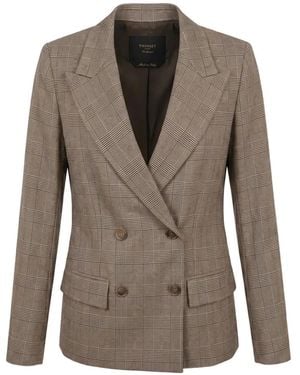 Twinset Double-Breasted Checked Blazer - Brown