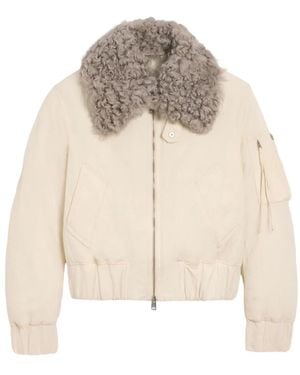 Ami Paris Padded Bomber Jacket - Natural