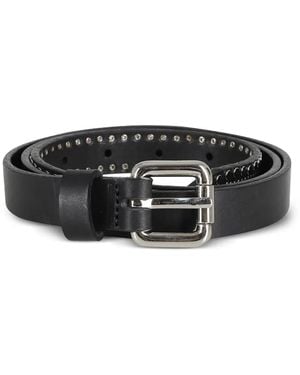Tela Cinturón Rick Con Hebilla Y Apliques - Negro