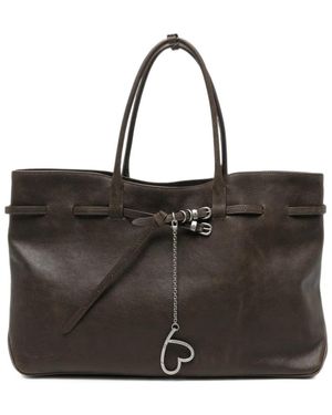 Marge Sherwood Buckle-Detail Heart-Charm Tote Bag - Black