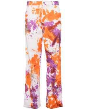 Des Phemmes Vaqueros Con Motivo Tie-Dye - Rojo