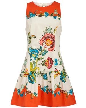 Marie Oliver Marilyn Floral-Print Bow Dress - Red