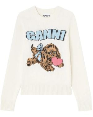 Ganni Puppy セーター - ホワイト
