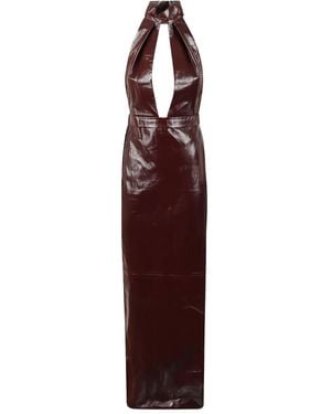 The New Arrivals Ilkyaz Ozel Vestido largo Nessa con cuello halter - Morado