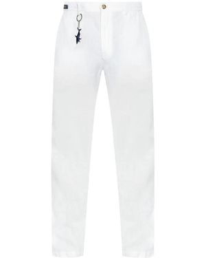 Paul & Shark Hose aus Leinen - Weiß