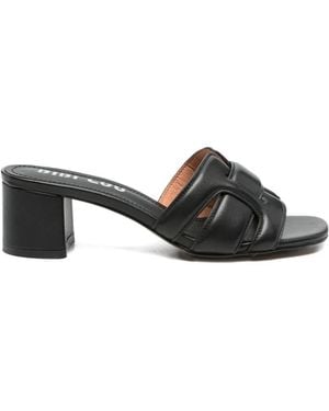 Bibi Lou Leather Mules - Black