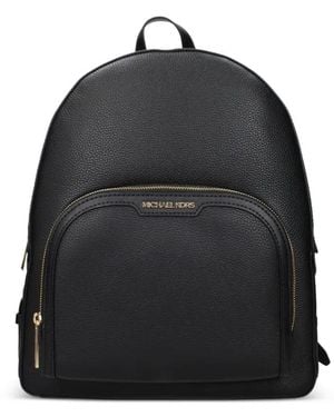 Michael Kors Großer Jaycee Rucksack Aus Strukturiertem Leder - Schwarz
