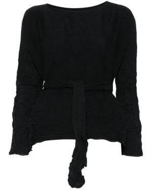 Daniela Gregis Bluse Mit Bindegürtel - Schwarz