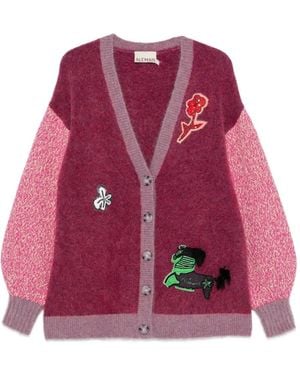 ALÉMAIS Mlak Appliqué-Embellishment Cardigan - Pink