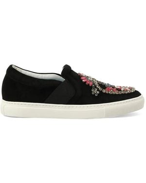 Lanvin Embellished Slip-On Sneakers - Black