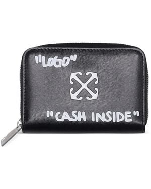 Off-White c/o Virgil Abloh Porte-Monnaie Jitney Zippé - Gris