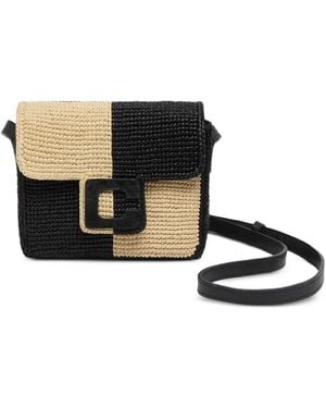 CAREL PARIS Mini Sorbonne Raffia Shoulder Bag - Black