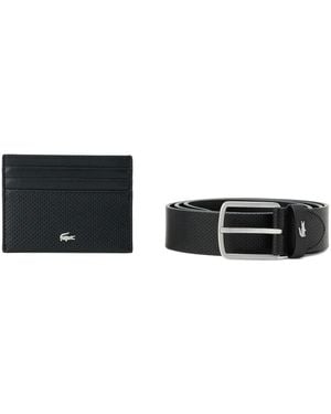 Lacoste Leather Belt And Cardholder Set - White