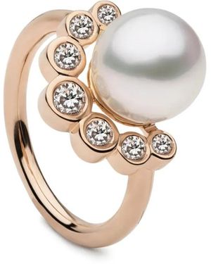 AUTORE MODA Anello Brea Con Perle - Bianco