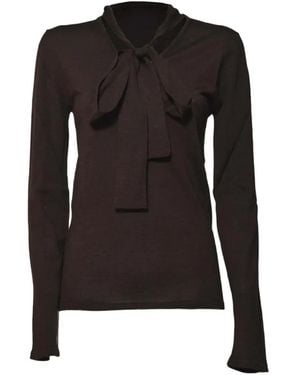 SOLOTRE Blouse À Détail De Nœud - Black