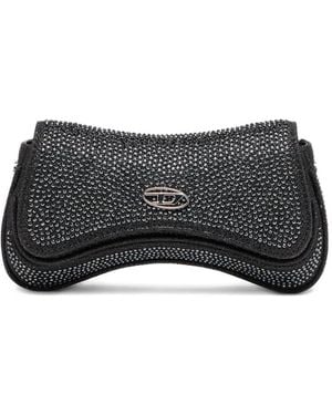 DIESEL Crystal-Embellished Clutch Bag - Black