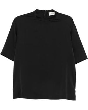 Lisa Yang High-Neck Short-Sleeve T-Shirt - Black