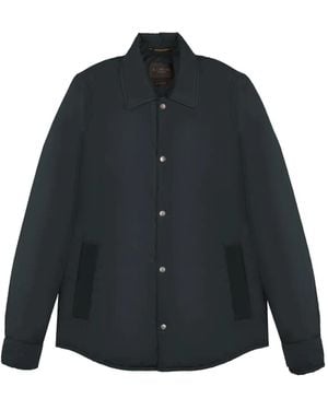 Montedoro Padded Snap Overshirt - Blue
