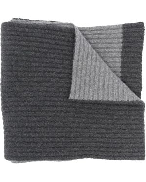 Balmain Ribbed Reversible Scarf - Grey