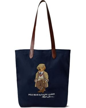 Polo Ralph Lauren Polo Bear-Embroidered Tote Bag - Blue
