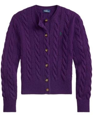 Polo Ralph Lauren Cable-Knit Cardigan - Purple