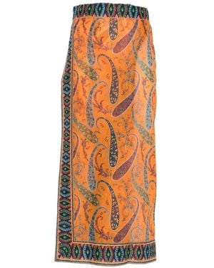 Etro Paisley-Print Skirt - Orange
