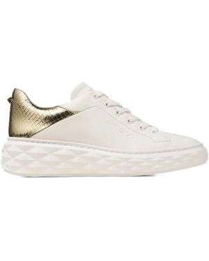 Jimmy Choo Diamond Maxi Leather Sandals - White