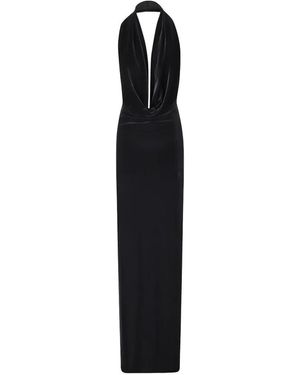Amazuìn Venus Velvet Halterneck Maxi Dress - Black