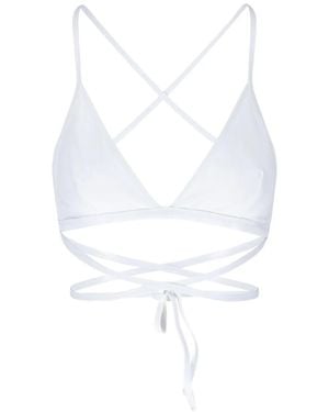 Isabel Marant Solange Cross-Front Wrap Bikini Top - White