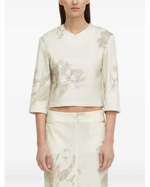 Remain Top mit Blumen-Print - Weiß