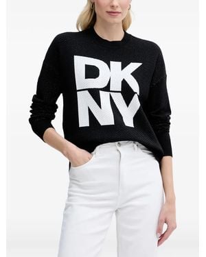 DKNY Sweat À Ornement Du Logo Et Col Rond - Black