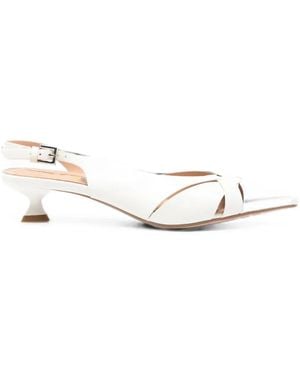 Keys Pointed-Toe Slingback Pumps - Natural