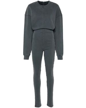 Acne Studios Long-Sleeve Cotton Jumpsuit - Grey