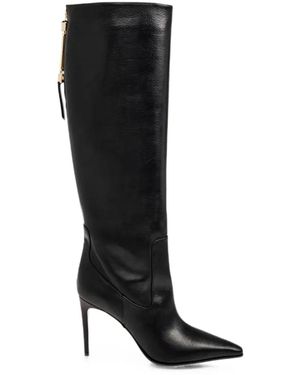 DSquared² Kniehohe Stiefel Mit Spitzer Kappe Und Reißverschluss - Schwarz