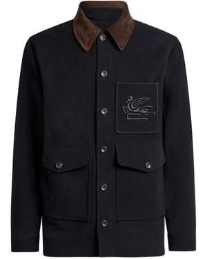 Etro Pegasus Jacket With Applique - Black