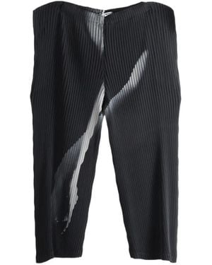 Issey Miyake Hands Of Lover Pleated Graphic-Print Pants - Black