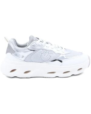 Pinko Logo Embossed Sneakers - White
