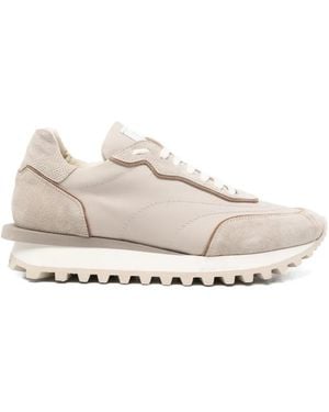 Eleventy Panelled Ridged-Sole Trainers - White