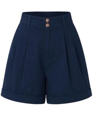 SER.O.YA Rhoda Pleated Shorts - Blue