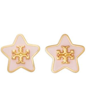 Tory Burch Forget Me Not Enamel Stud Earrings - Metallic